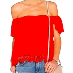 Lovers + Friends X Revolve Life’s a Beach Crop Top Off Shoulders